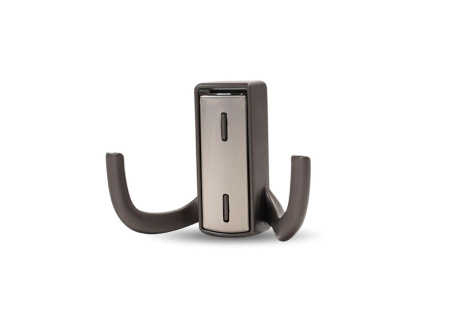 Крючок, 397, двухрожковый, металл, жемчужный серый/брашированный никель