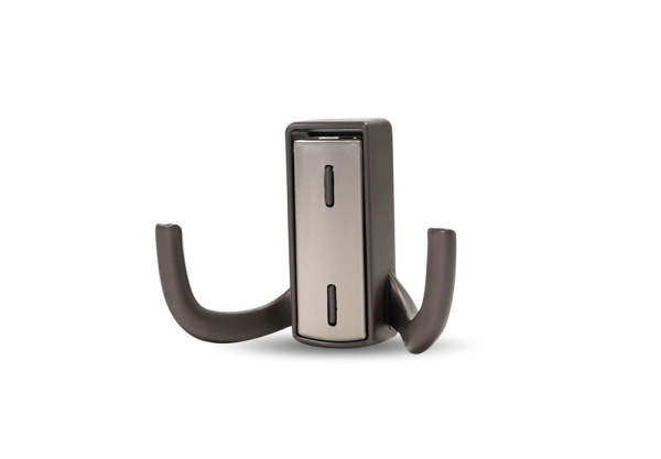 Крючок, 397, двухрожковый, металл, жемчужный серый/брашированный никель