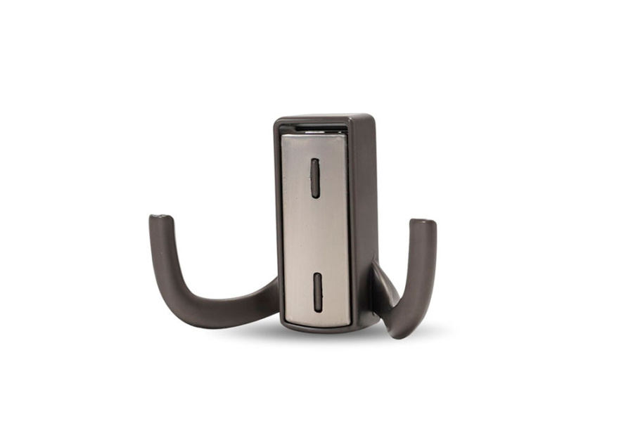 Крючок, 397, двухрожковый, металл, жемчужный серый/брашированный никель