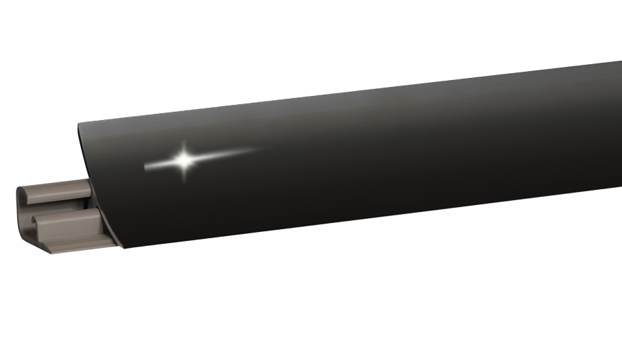 Плинтус LB-23 Lira, L=3000мм, пластик/алюминий, черный глянцевый