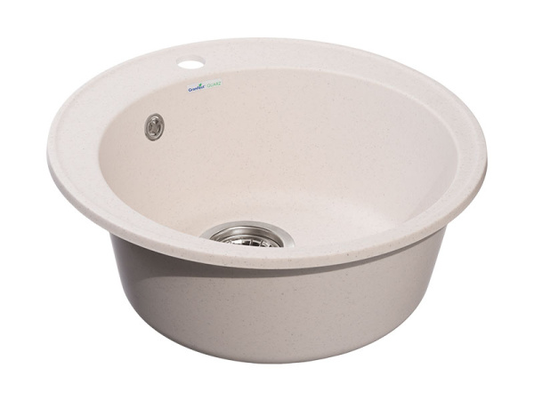 Мойка GranFest QUARZ 08, d=480 мм, белый (круглая, без сифона)