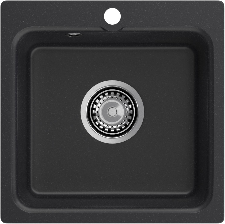 Мойка ЭкоМ М-430, 432х432мм, мрамор, черный (без сифона)