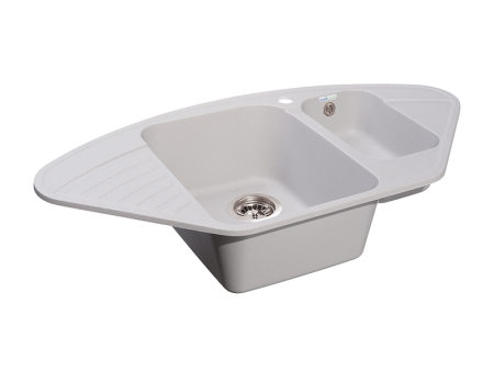 Мойка GranFest QUARZ 14, 927х497 мм, серый (угловая, 1,5 чаши, без сифона)