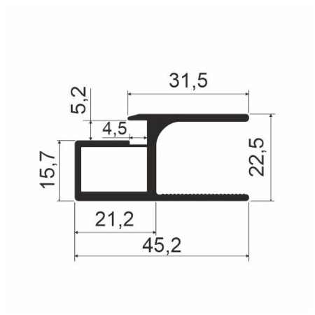 Профиль-ручка MF33, L=2850мм, латунь