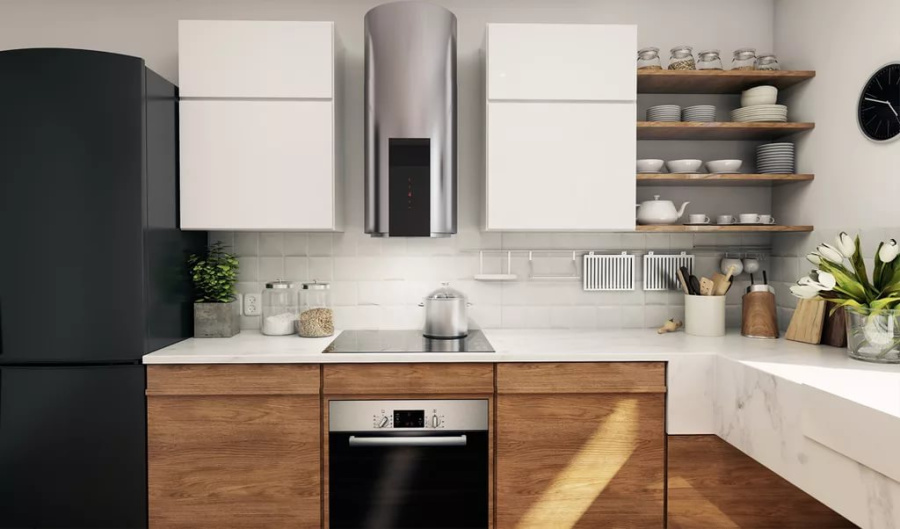 Вытяжка настенная Equilibrium W Steel Glass, 39 см, без угольного фильтра, ПДУ, инокс/черное стекло, Konigin