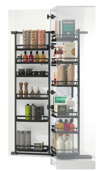 Колонна выкатная Тандем II, 4 корзины, 450х500х1100мм, в базу на 450мм, антрацит, Kessebohmer