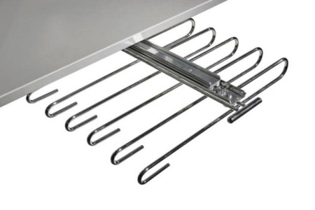 Вешалка для брюк, 325х435х80мм, выдвижная, верхнее крепление, хром