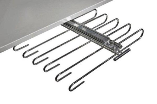 Вешалка для брюк, 325х435х80мм, выдвижная, верхнее крепление, хром