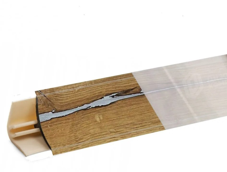 Плинтус LB-15, дуб флагстаф темный, L=3000мм, 13,4х13,4мм, Россия