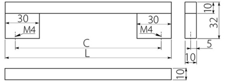 Ручка-скоба, UA-A18, 160мм, металл, хром