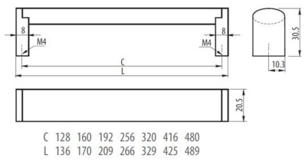 Ручка-скоба, UZ-682, 320мм, металл, инокс