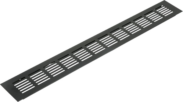 Вентиляционная решетка для цоколя, 480х60мм, алюминий, черный, Grade