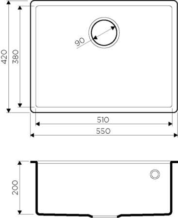 Мойка Tedori 54-U-BL, Tetogranit/черный