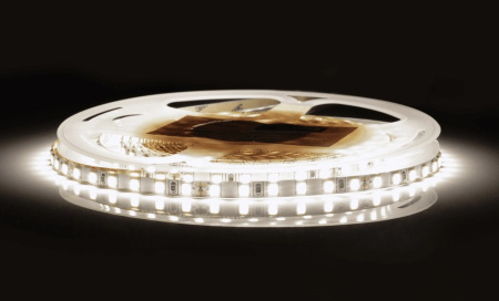 Лента  5х5000мм, SMD 2835, 24В, нейтральный, 9.6 Вт/м, 120 диодов/м, 1 320 Лм/м, IP20, AQ