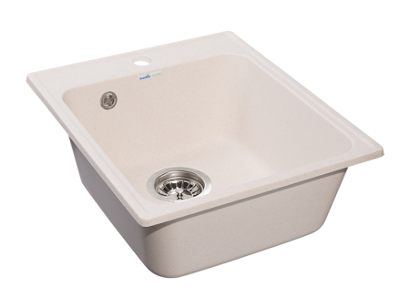 Мойка GranFest QUARZ 17, 418х477 мм, белый (квадратная, без сифона)