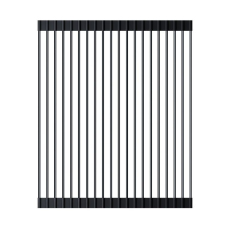 Ролл-мат для мойки с силиконом ROLL-01-GM, вороненая сталь/черный