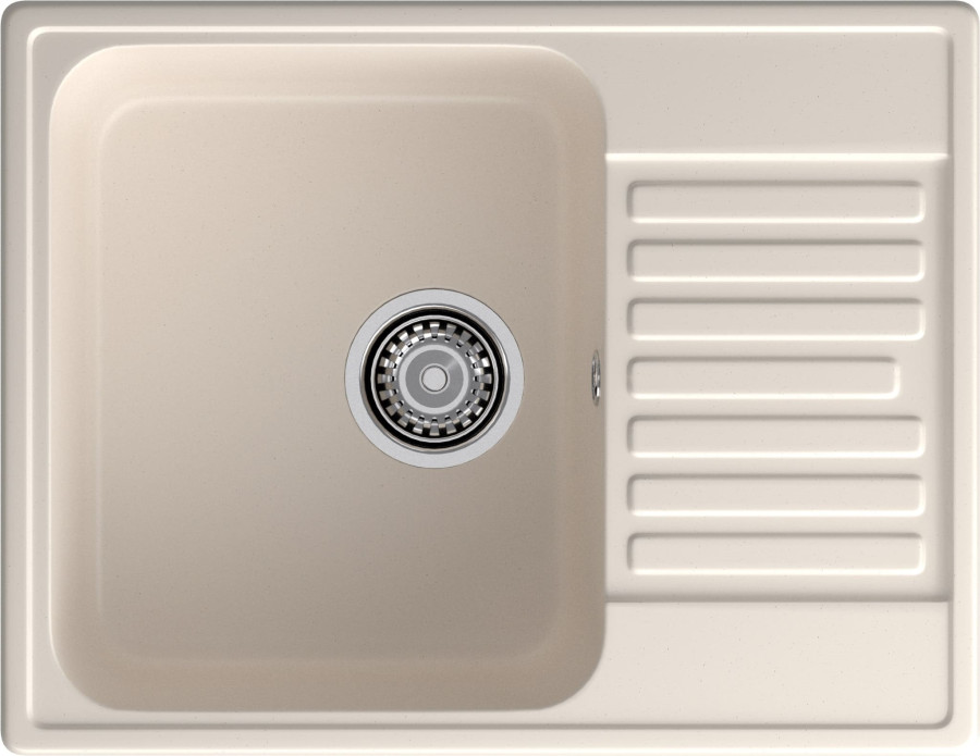 Мойка ЭкоМ 6248, 620х480мм, кварц, белый (без сифона)