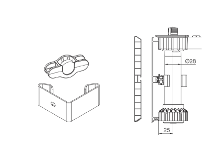 Клипса-держатель с магнитом для алюминиевого/пластикового цоколя, Scilm