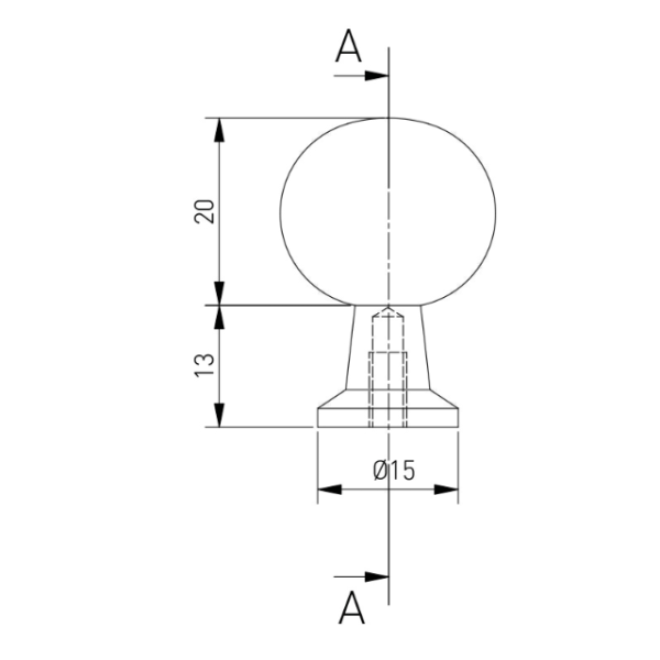 Ручка-кнопка, NORD, d=30мм, металл, золото, GTV