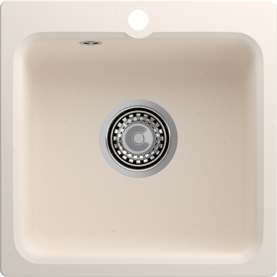 Мойка ЭкоМ М-430, 432х432мм, мрамор, белый (без сифона)