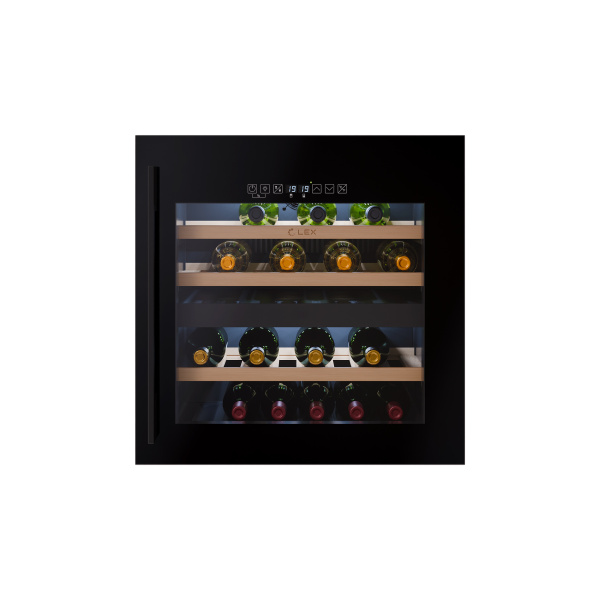 Винный шкаф LWD6036BL DUAL ZONE S, 595х590х563 мм, стекло, черный, Lex