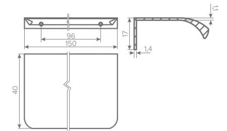 Ручка торцевая, HEXA, 96/150мм, металл, белый матовый, GTV