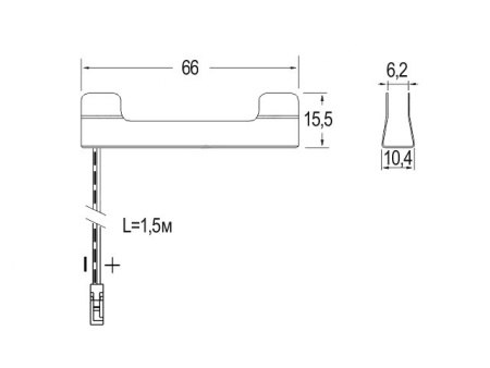 Клипса на стекл.полку 6-8мм, 3 диода, 0,24Вт/12В, 6000К, IP20, miniAMP, хром
