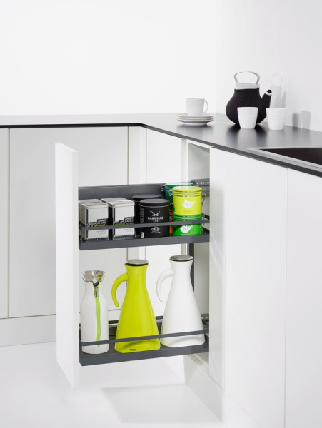 Выдвижная система Комфорт II в базу 300мм, 2 полки Арена Стиль, правый, антрацит, Kessebohmer