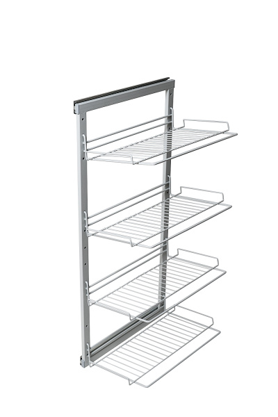 Обувница 4х-уровневая выдвижная, 320х480х1015мм, напр. с доводчиком, черный