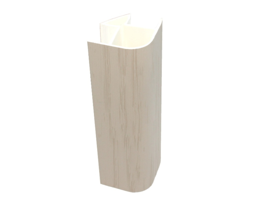 Угол 90* для цоколя универсальный, h=150мм, пластик, дуб капучино (лен), Россия