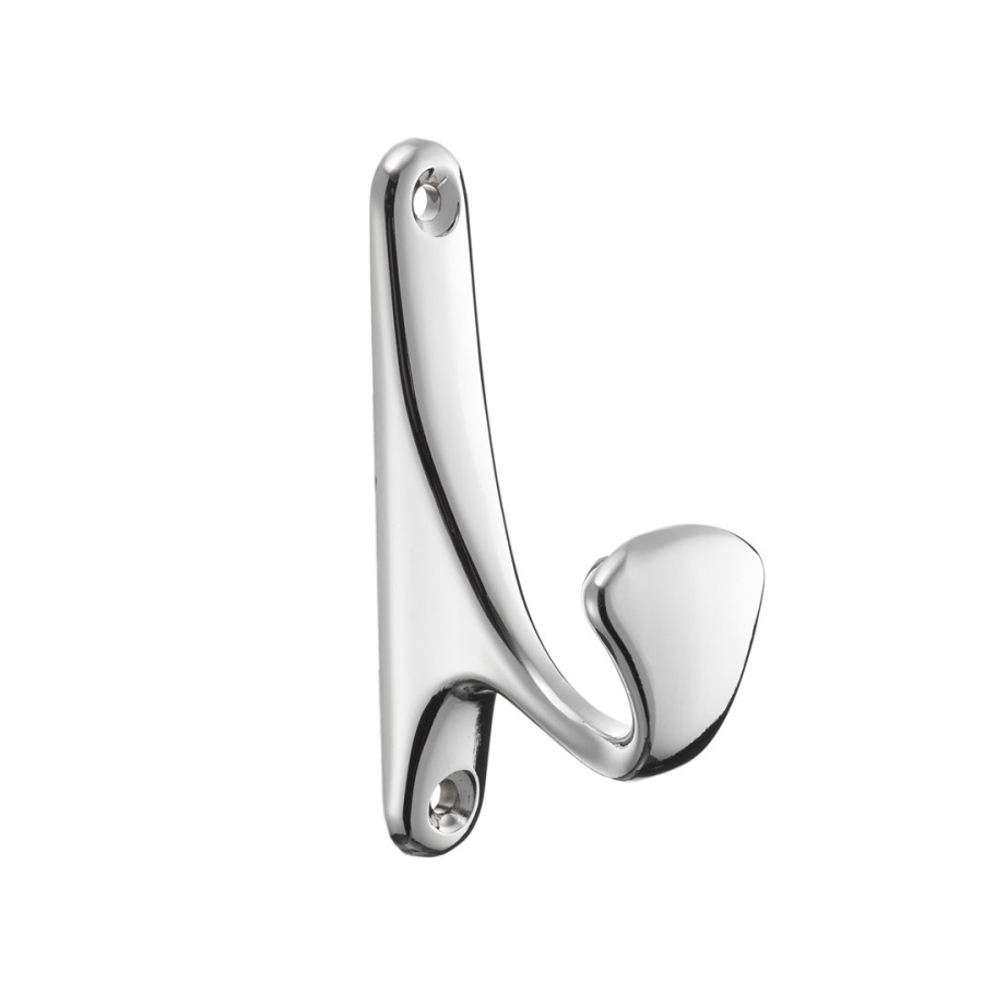 Крючок, KR 0090, средний, однорожковый, хром