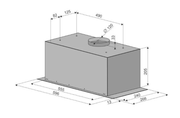 Вытяжка полновстраиваемая Flatbox, 60см, без угольного фильтра, белый, Konigin