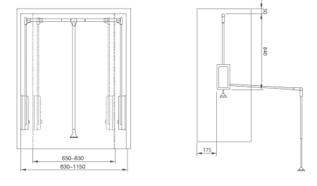 Пантограф, 650-830мм, до 10кг, алюминий, серый