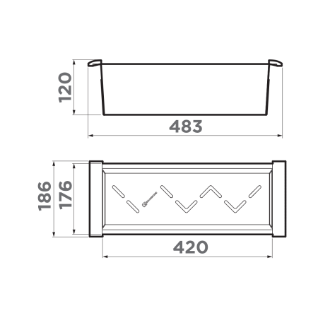 Коландер CO-04-GM, нержавеющая сталь, вороненая сталь