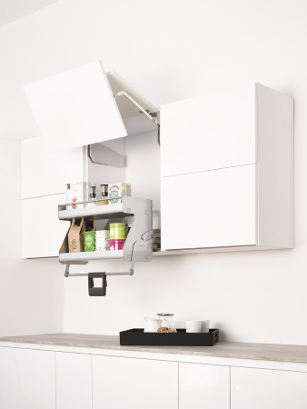 Выдвижная система Ай Мув в базу 600мм, 2 полки, в верхний шкаф, с довод., титан, Kessebohmer