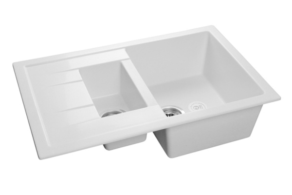 Мойка GranFest QUADRO 775KL с крылом, 765х495 мм, иней