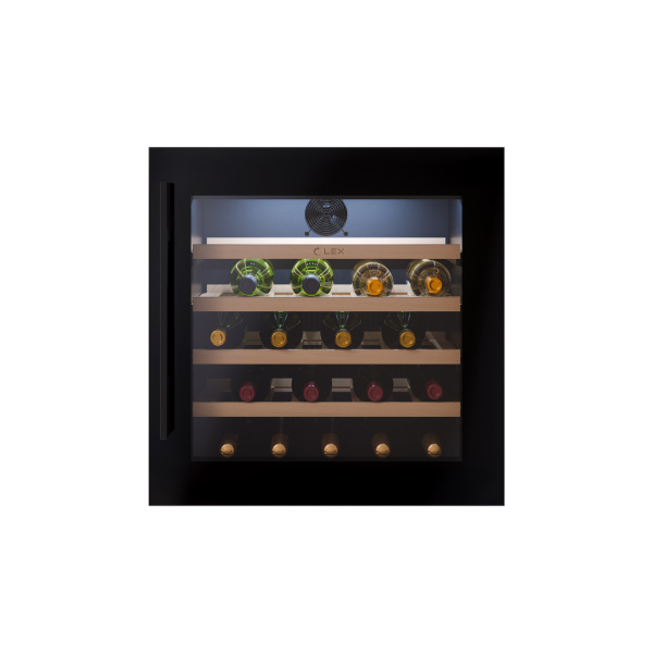 Винный шкаф LWD6036BL, 595х590х563 мм, стекло, черный, Lex