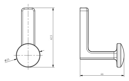 Крючок, ARCO, однорожковый, металл, брашированное золото, GTV