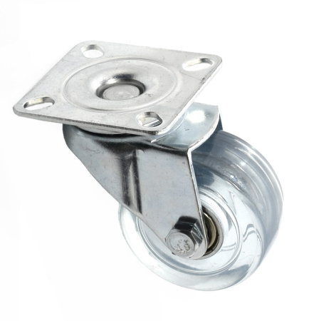 Опора колесная с площадкой, d=50мм, без стопора, прозрачный, до 35кг, h=64мм, CMF/100