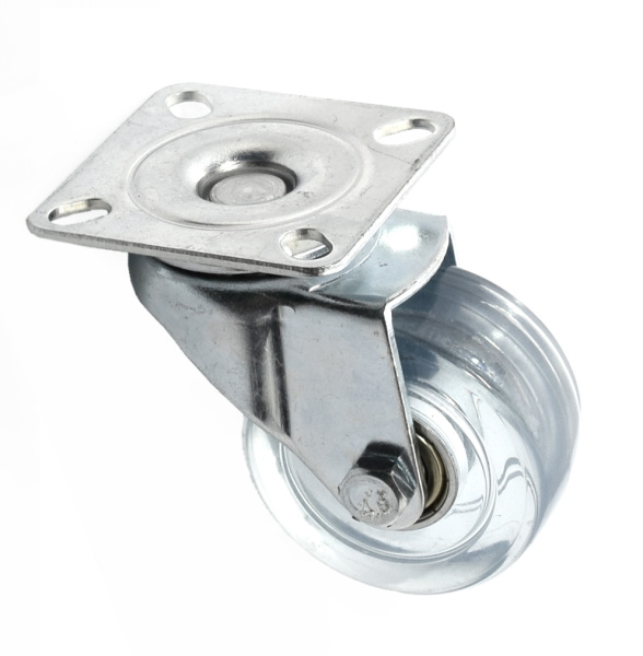 Опора колесная с площадкой, d=50мм, без стопора, прозрачный, до 35кг, h=64мм, CMF/100