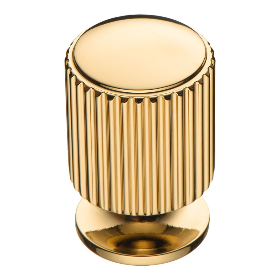 Ручка-кнопка, 1464 0020 GL, d=20мм, металл, глянцевое золото