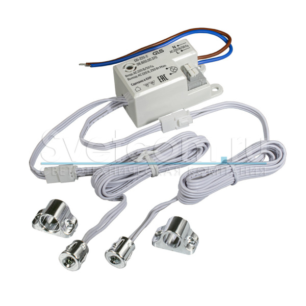 Выключатель ИК на преграду, с выносными сенсорами (2 шт.), 220В/250Вт, Ø10мм, хром, DD-220-2