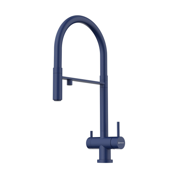 Смеситель Kanto-IB, латунь, indigo blue матовый/синий гибкий шланг