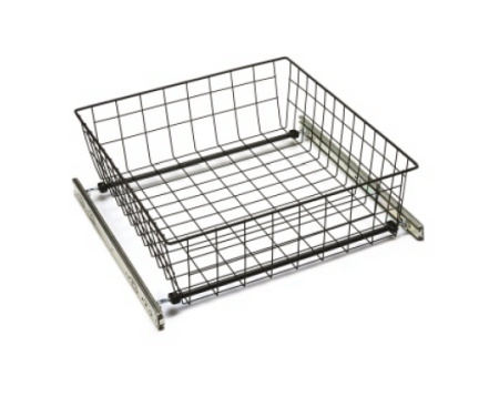 Решетчатая выдвижная емкость, 435х475х150мм, шариковые направляющие, черная