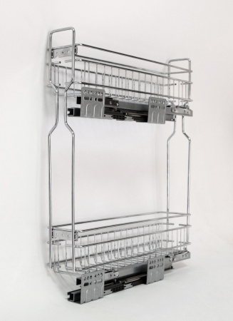 Корзина 150мм, 2 яруса, 100х450х520мм, боковое правое, c доводчиком, HISSEN