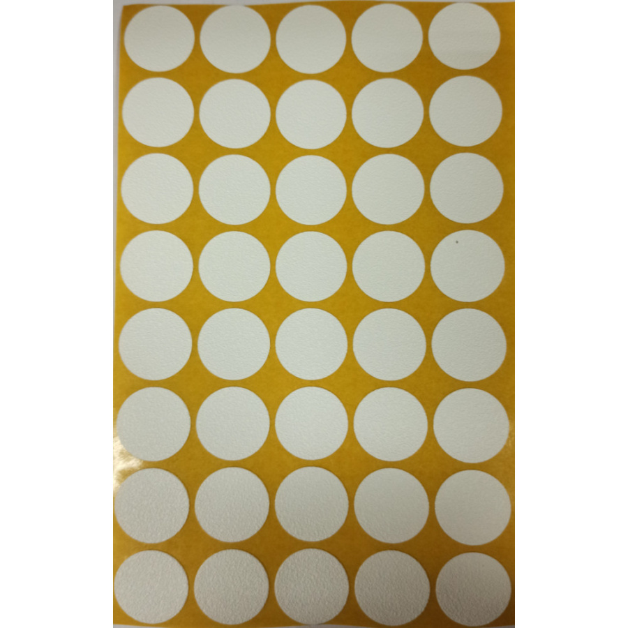 Заглушка самоклейка d=14мм, белый шагрень/60