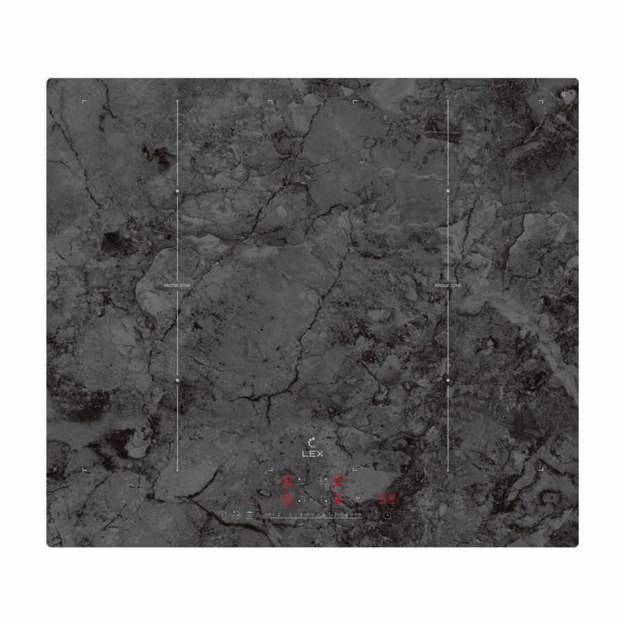 Варочная панель индукционная EVI 640 F I DS, 60 см, с инвертором, стеклокерамика, мрамор, Lex