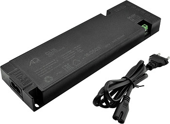 Трансформатор 100W/12V, IP20, компактный, шнур 1м/miniAMPх6, пластик, CLIX AQ