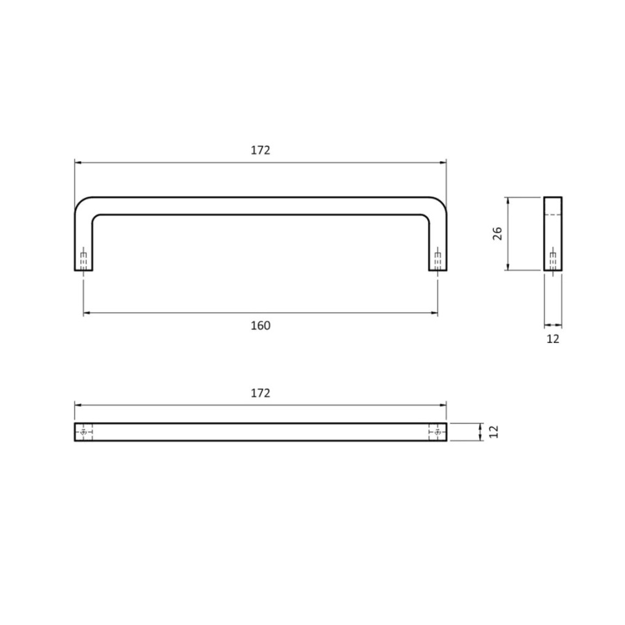 Ручка-скоба, Boho, 11.4192.38, 160мм, металл, хром