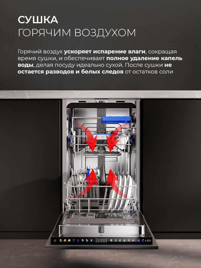 Посудомоечная машина PM 4583А color Lux, 45см, Lex